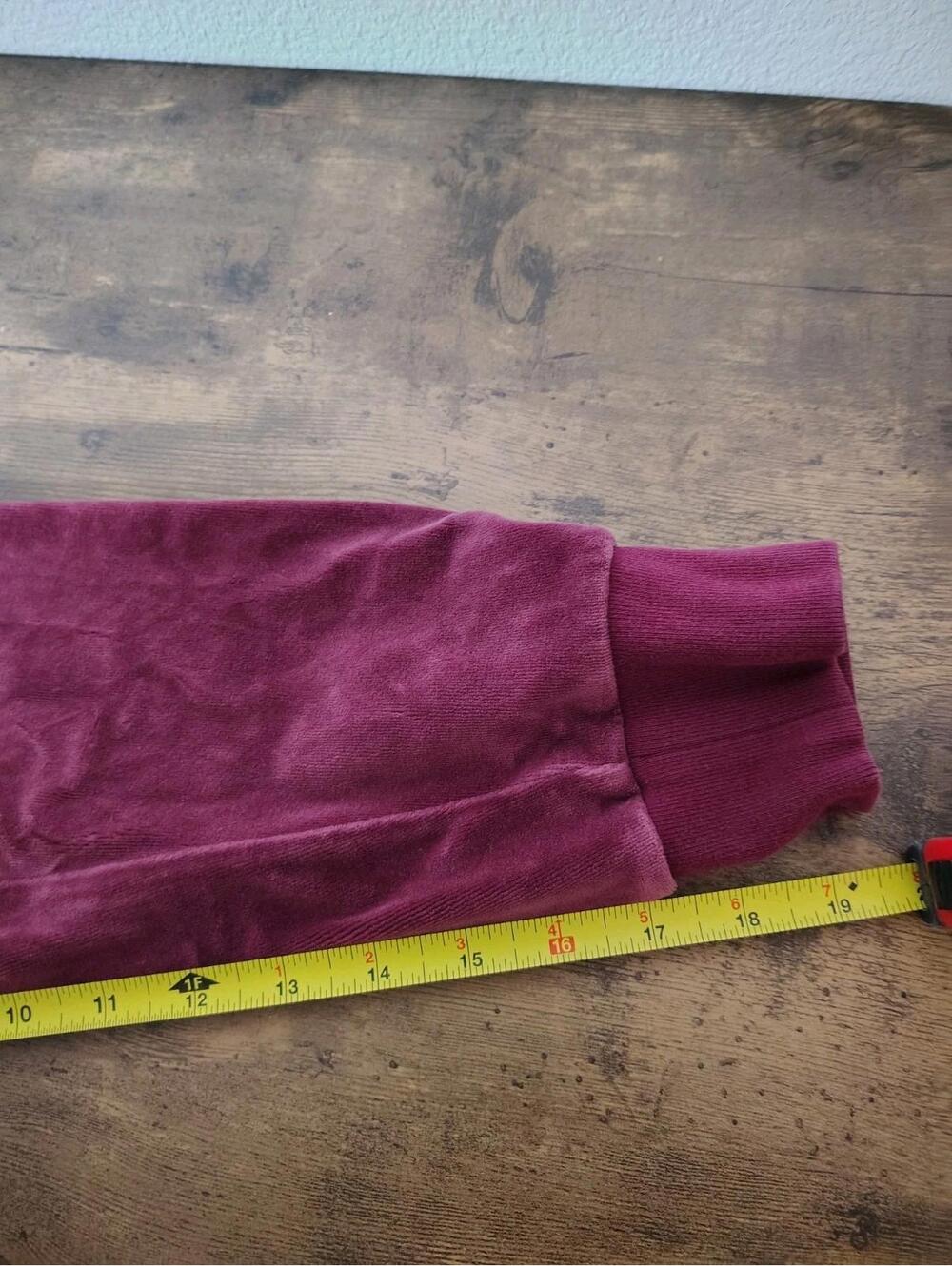 Adidas Velvet Hoodie Sz M Maroon Purple  Embroidery Activewear Zipper Y2k Unisex - Picture 9 of 9